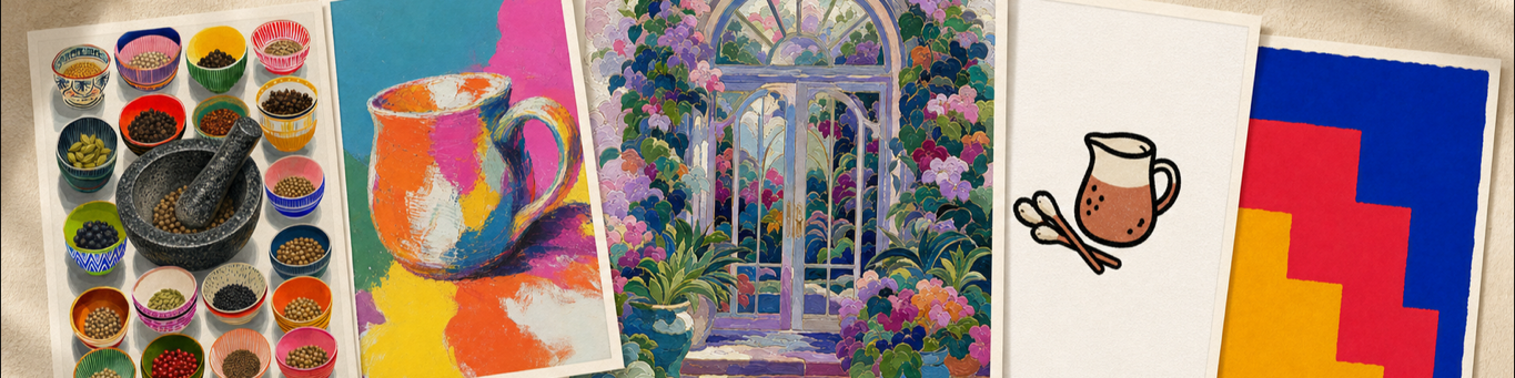 A colorful collection of Evermore Again artwork